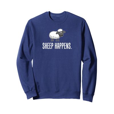 Sheep Happens Funny Lamb Pun Sweatshirt