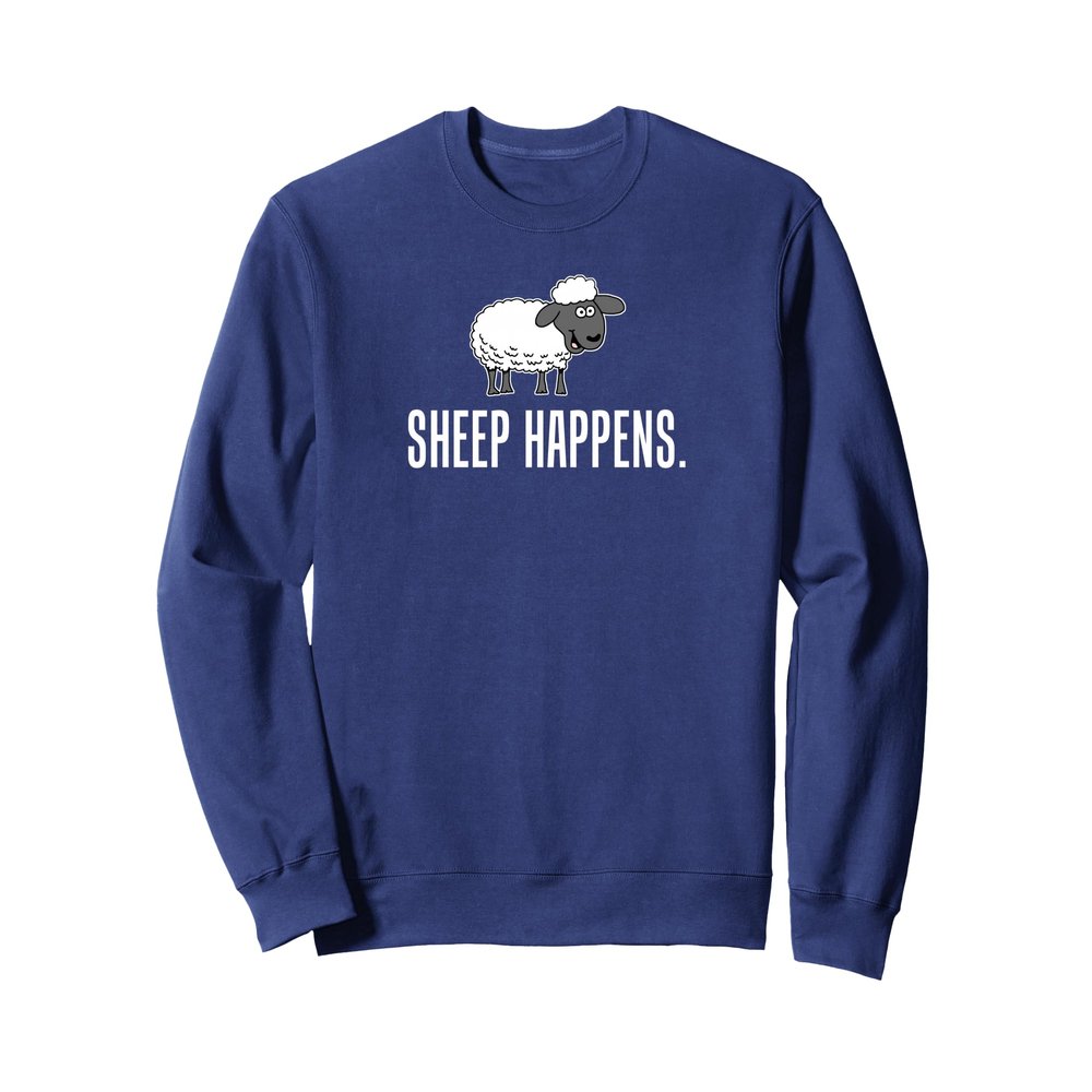 Sheep Happens Funny Lamb Pun Sweatshirt