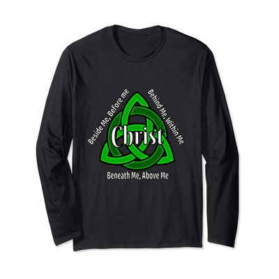 Celtic Trinity Knot Shirt St Patricks Prayer Christian Gifts Long Sleeve T-Shirt