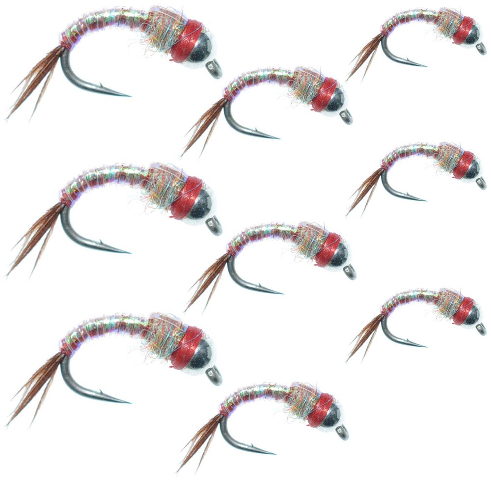 Bead Head Rainbow Warrior Midge Assortment - The Fly Fishing Place - Silver Bead Head - 3 Each of 3 Sizes 14, 16, 18 - Tailwater Fly Fishing Flies Collection