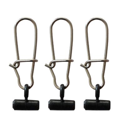 10/25/50/100 Packs Fishing Line Slide with Double Lock Snap Duty Sliders Black Size 6# Length1.65INCH (10pcs)