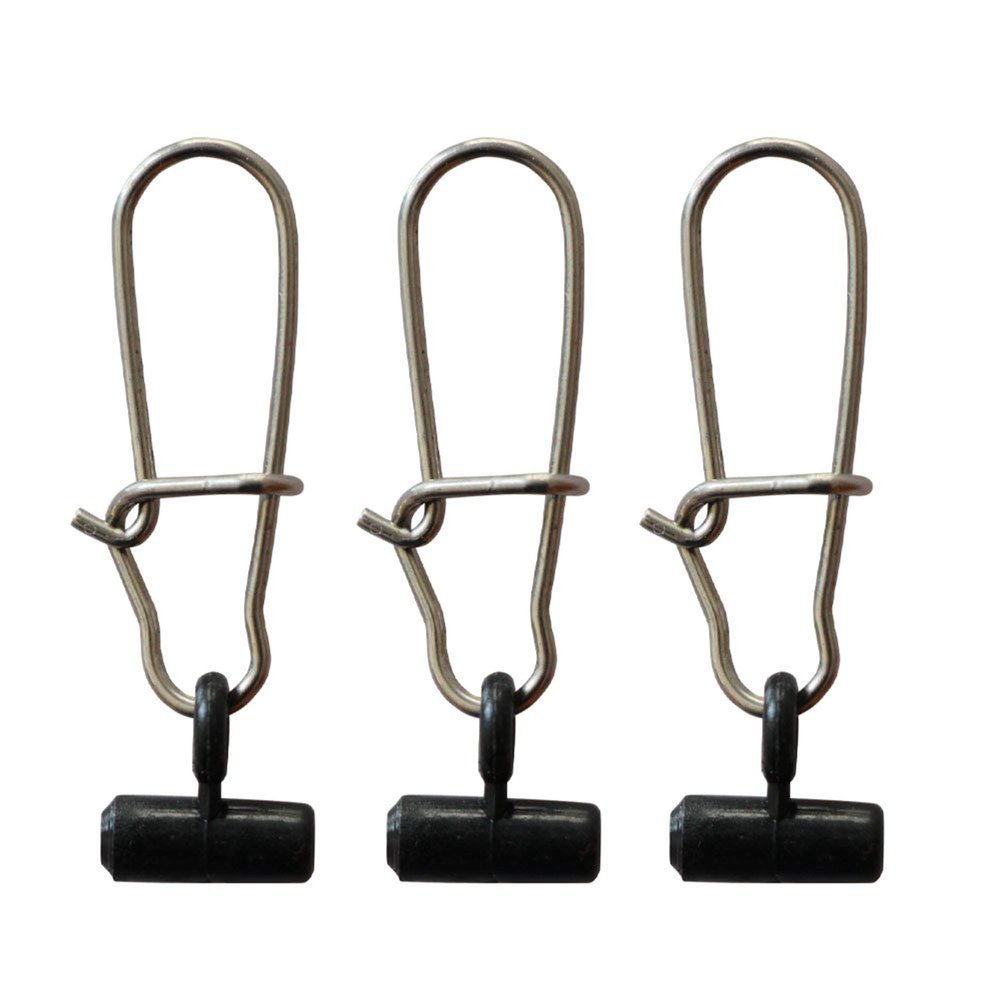 10/25/50/100 Packs Fishing Line Slide with Double Lock Snap Duty Sliders Black Size 6# Length1.65INCH (10pcs)