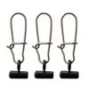 10/25/50/100 Packs Fishing Line Slide with Double Lock Snap Duty Sliders Black Size 6# Length1.65INCH (10pcs)