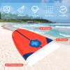 GYMAX Surfboard, 6' Body Board with Removable Fins & Protective Leash, Non-Slip Surfing Board for Surfing, Fishing Water Yoga (Red) view 3