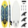 GYMAX Surfboard, 6' Body Board with Removable Fins & Protective Leash, Non-Slip Surfing Board for Surfing, Fishing Water Yoga view 1