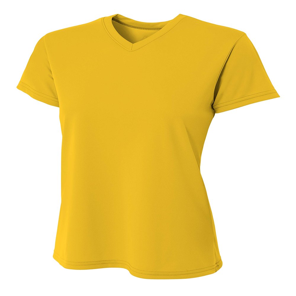 A4 Women's Sprint Shirt, Gold, XS