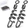AMYSPORTS Fishing swivels Corkscrew snap swivels Fishing Tackle swivels Saltwater Freshwater Leader Lure jigs line Connector 50pcs 198lbs view 1
