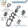 AMYSPORTS Fishing swivels Corkscrew snap swivels Fishing Tackle swivels Saltwater Freshwater Leader Lure jigs line Connector 50pcs 198lbs view 2