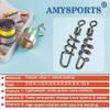 AMYSPORTS Fishing swivels Corkscrew snap swivels Fishing Tackle swivels Saltwater Freshwater Leader Lure jigs line Connector 50pcs 198lbs view 3
