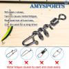 AMYSPORTS Fishing swivels Corkscrew snap swivels Fishing Tackle swivels Saltwater Freshwater Leader Lure jigs line Connector 50pcs 198lbs view 4