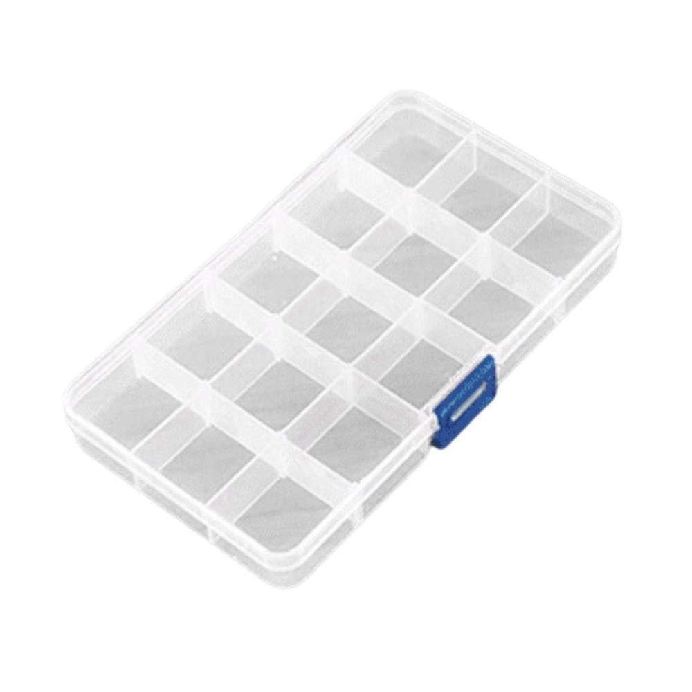 farawamu Jewelry Storage Box, 15 Grids Transparent Earrings Ear Stud Jewelry Storage Box Container Organizer White