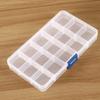 farawamu Jewelry Storage Box, 15 Grids Transparent Earrings Ear Stud Jewelry Storage Box Container Organizer White view 2