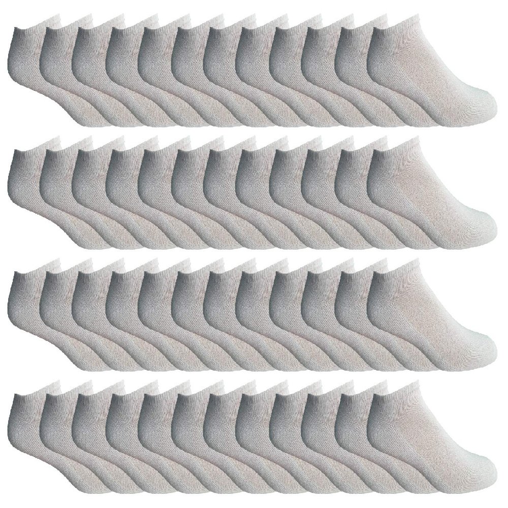 48 Pairs Of Yacht & Smith Mens Wholesale Bulk No Show Ankle Socks, Cotton Sport Athletic Socks - Size 10-13 (White)