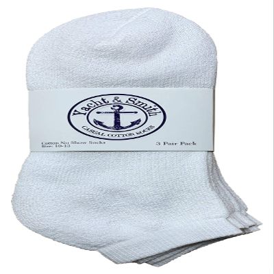 120 Pairs Of Yacht & Smith Mens Wholesale Bulk No Show Ankle Socks, Cotton Sport Athletic Socks - Size 10-13 (White)