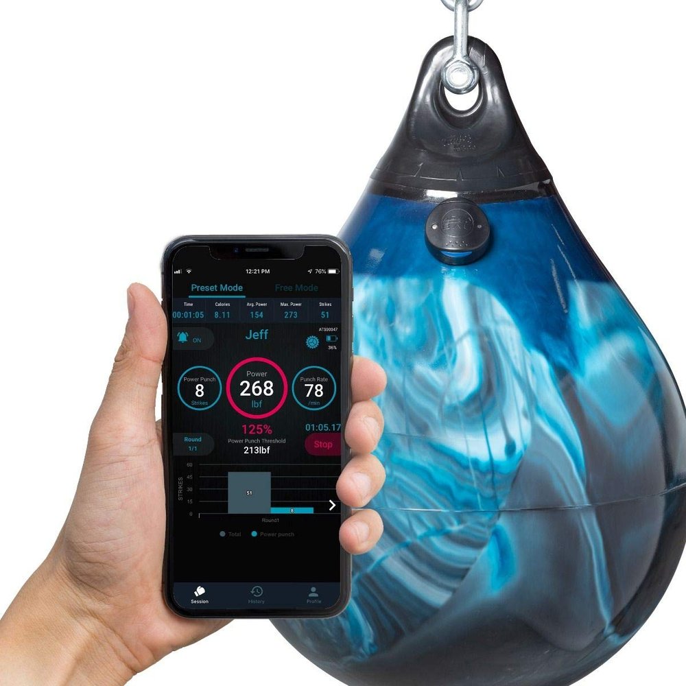 Aqua Training Bag Sensor Kit  Monitor and Maximize Your Training Progress via Smartphone app  Use Punch Force, Hardest Punch, Punch Calorie Measurement and Punch Frequency Indicators  2020136457