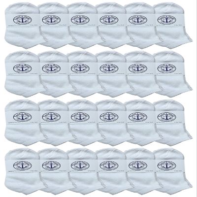 24 Pairs Of Yacht & Smith Bulk Womens Ankle Socks Low Cut Ankle Socks Size 9-11 (White)