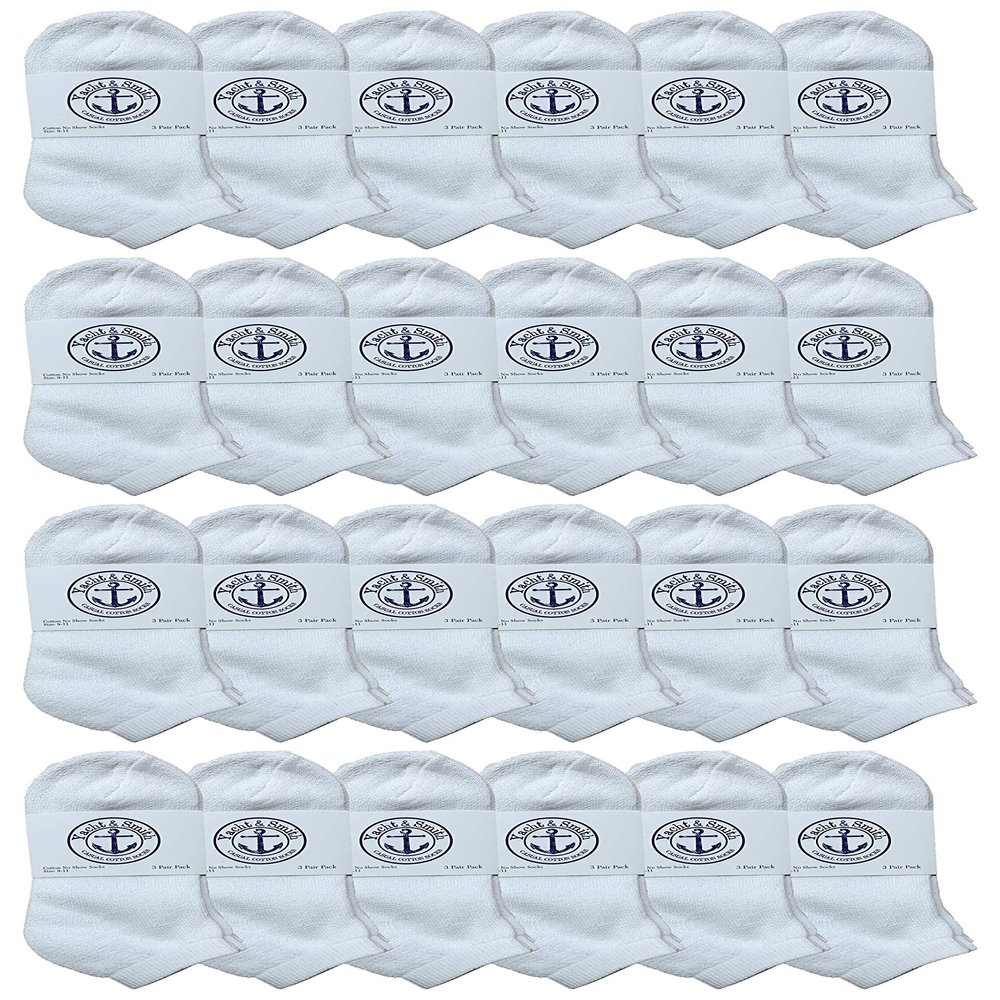 24 Pairs Of Yacht & Smith Bulk Womens Ankle Socks Low Cut Ankle Socks Size 9-11 (White)