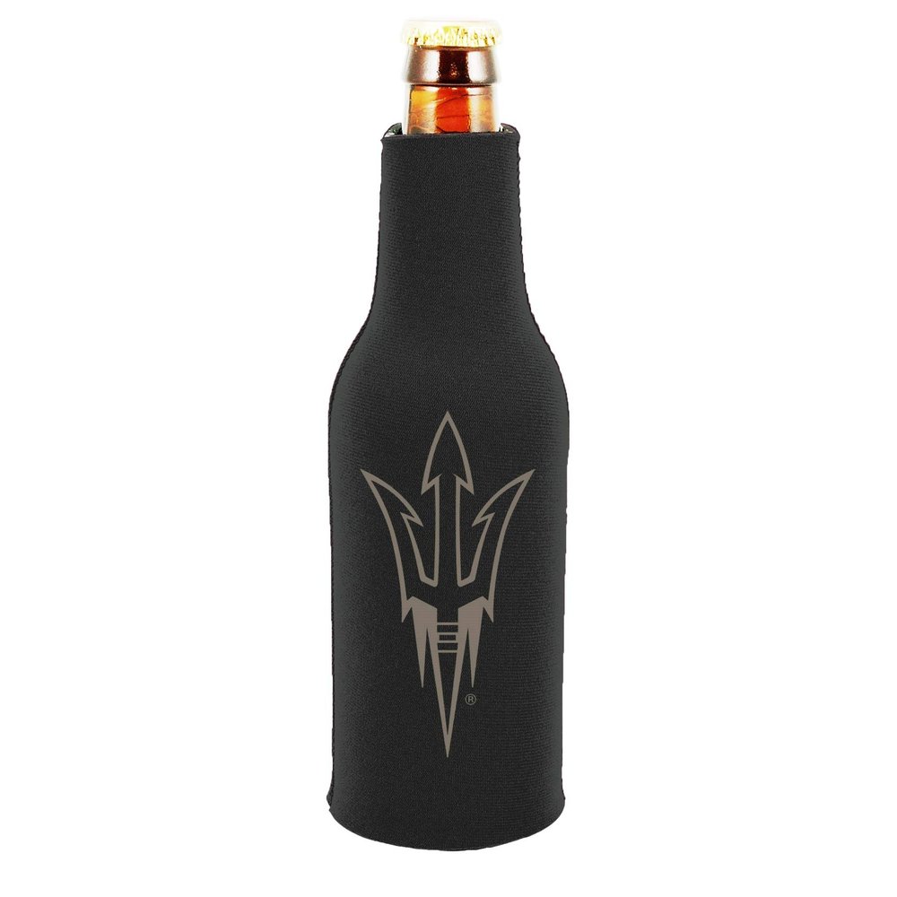 Arizona State Sun Devils 2-Pack Tonal Black Design Zipper Bottle Neoprene Beverage Insulator Holder University of
