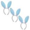 BestPysanky Set of 3 Costume Bunny Ear Headbands in Bright Blue, Each 11.7 Inches view 3