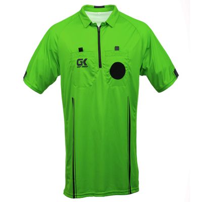 GK Ref Gear Men's Soccer Referee Jersey Short Sleeve (X-Large) Green