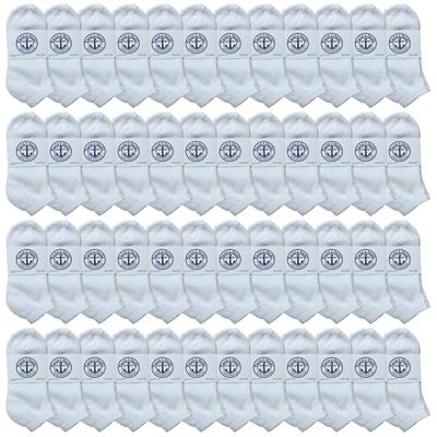 48 Pairs Of Yacht & Smith Bulk Womens Ankle Socks Low Cut Ankle Socks Size 9-11 (White)