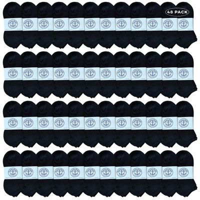 48 Pairs Of Yacht & Smith Bulk Womens Ankle Socks Low Cut Ankle Socks Size 9-11 (Black)