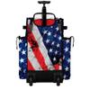 Boombah Rolling Superpack Baseball/Softball Gear Bag - Telescopic Handle - Holds 4 Bats - Wheeled Version - USA Stars & Stripes Navy/Red/White view 3
