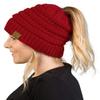 Funky Junque Matching 3 Pack: Ponytail Beanie, Texting Gloves, & Scarf - Red view 2