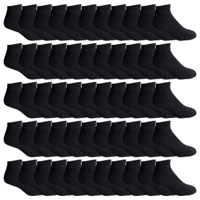 120 Pairs Of Yacht & Smith Bulk Womens Ankle Socks Low Cut Ankle Socks Size 9-11 (Black)