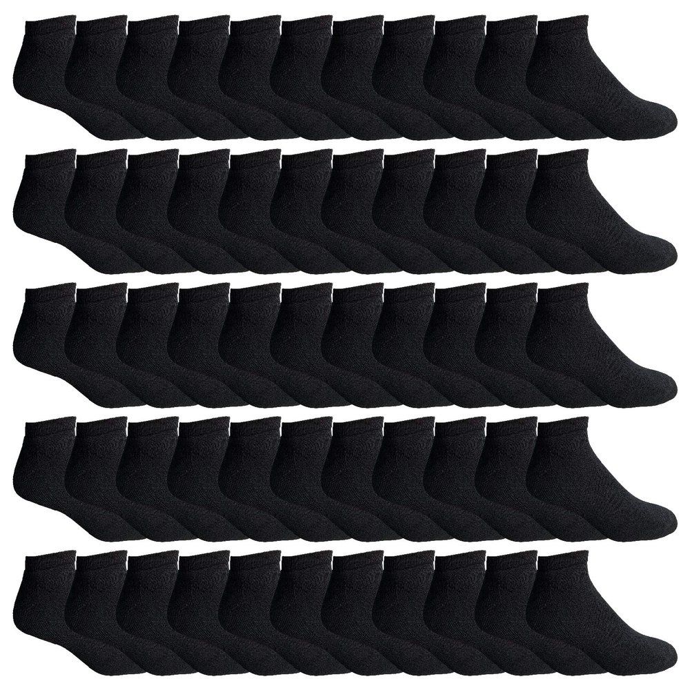 120 Pairs Of Yacht & Smith Bulk Womens Ankle Socks Low Cut Ankle Socks Size 9-11 (Black)