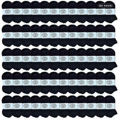 60 Pairs Of Yacht & Smith Bulk Womens Ankle Socks Low Cut Ankle Socks Size 9-11 (Black)