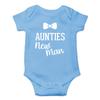 Auntie's New Man - Funny Baby Essentials Bodysuit - Cute Newborn Boy Clothes Baby Romper (6 Months, Light Blue) view 1