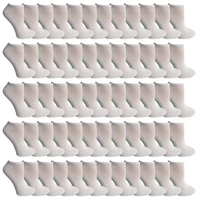 120 Pairs Of Yacht & Smith Bulk Womens Ankle Socks Low Cut Ankle Socks Size 9-11 (White)