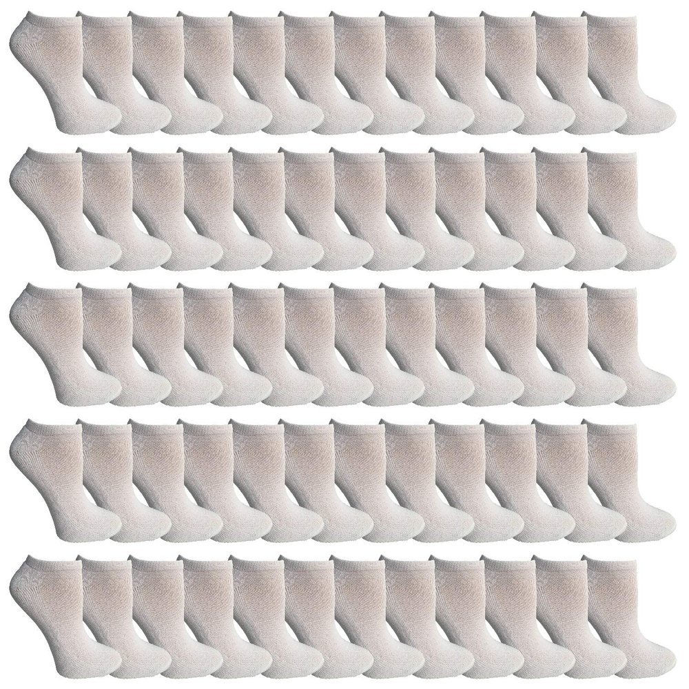 120 Pairs Of Yacht & Smith Bulk Womens Ankle Socks Low Cut Ankle Socks Size 9-11 (White)