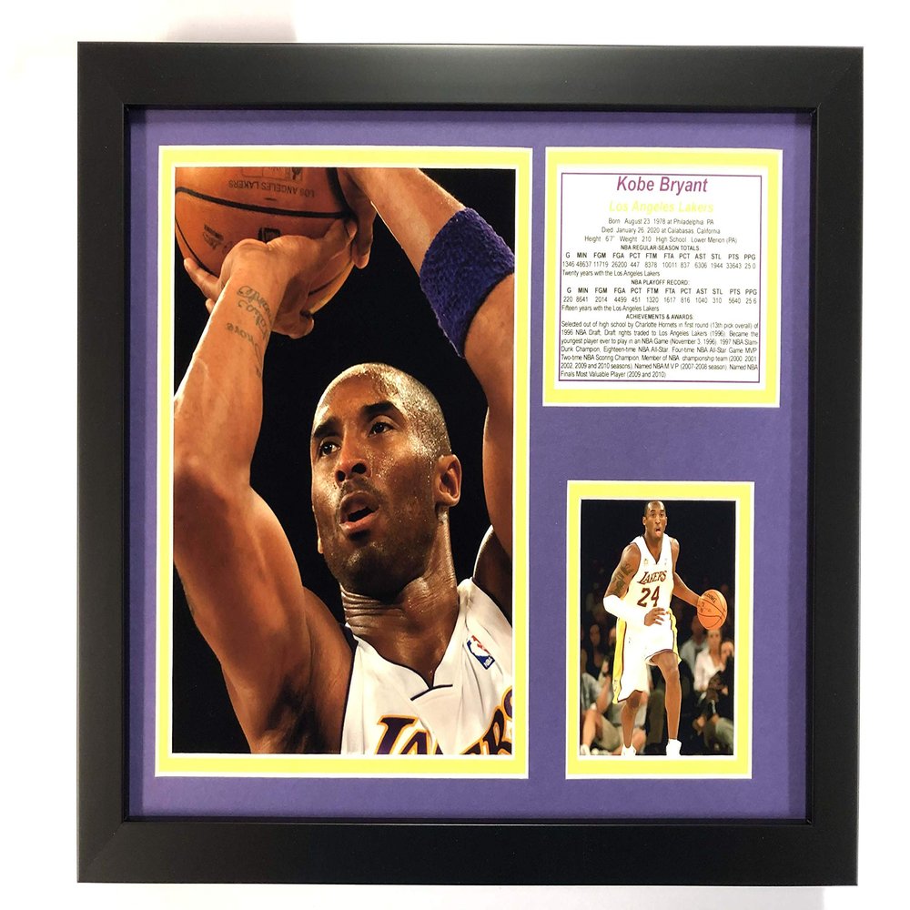 Legends Never Die Kobe Bryant - White Jersey - Framed 12"x15" Double Matted Photos