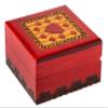 Artisan Owl Polish Handmade Teresa Designed Thread Hearts Wooden Box with Red Interior, Perfect for Keepsakes and Special Items view 1