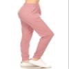 Leggings Depot Womens Relaxed fit Jogger Pants - Track Cuff Sweatpants with Pockets, Mauve, 3X view 1