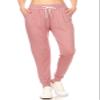 Leggings Depot Womens Relaxed fit Jogger Pants - Track Cuff Sweatpants with Pockets, Mauve, 3X view 2