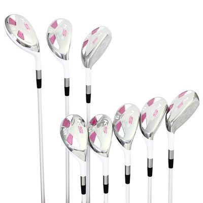 Majek White Pearl Petite Ladies Golf Hybrids Irons Set New Petite Women Best All True Hybrid Ultra Light Weight Forgiving Woman Complete Package Includes 4 5 6 7 8 9 PW SW All Lady Flex Utility Clubs
