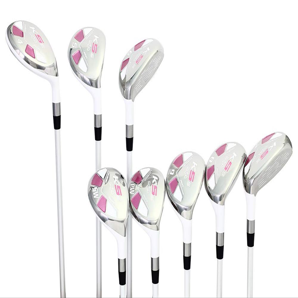 Majek White Pearl Petite Ladies Golf Hybrids Irons Set New Petite Women Best All True Hybrid Ultra Light Weight Forgiving Woman Complete Package Includes 4 5 6 7 8 9 PW SW All Lady Flex Utility Clubs