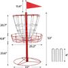 Yaheetech 12-Chain Portable Disc Golf Basket Target Accessories Disc Golf Set w/Basket Target and Double Steel Chains Red view 4