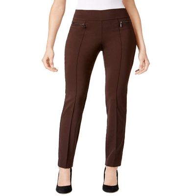 Style & Co. Womens Short Pull-On Skinny Pants (Medium Short, Rich Truffle)
