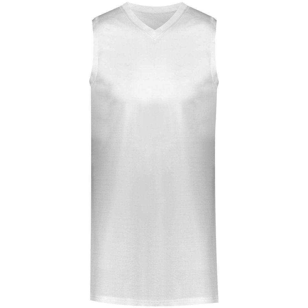 Augusta Men's Blank Basketball Jersey, White, 3XL
