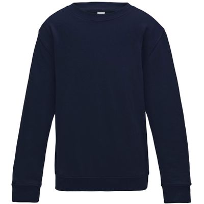 AWDis Kids Sweatshirt - Boys Girls Plain Casual Crew top - New French Navy (5-6 Years)