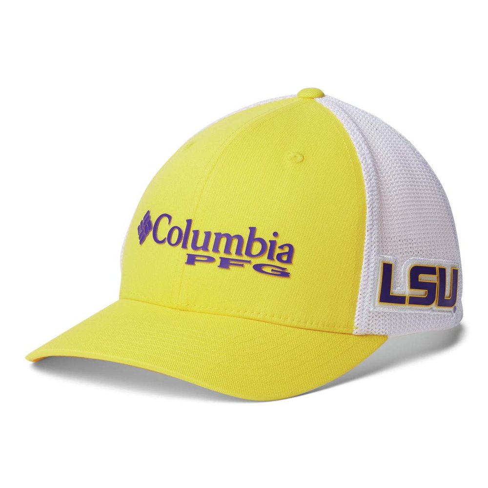 Columbia Unisex PFG Mesh Ball Cap Small/Medium, LSU - Yellow, S/M