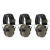 Walker's Razor Slim Shooter Electronic Hunting Folding Hearing Protection Earmuffs w/ 23dB Noise Reduction & Sound Amplification, Tan Patriot (3 Pack) view 1