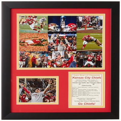 Legends Never Die "2019 Kansas City Chiefs Super Bowl LIV Champions - Collage - Framed 12""x15"" Double Matted Photos", multi