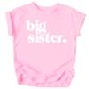 Bold Big Sister Colorful Sibling Reveal Announcement T-Shirt for Baby and Toddler Girls Sibling Outfits Pink Shirt 2T view 1