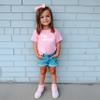Bold Big Sister Colorful Sibling Reveal Announcement T-Shirt for Baby and Toddler Girls Sibling Outfits Pink Shirt 2T view 2