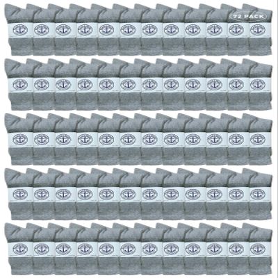 72 Pairs Of Yacht & Smith Wholesale Bulk Womens Crew Socks, Cotton Sport Athletic Socks - Size 9-11 (Gray)